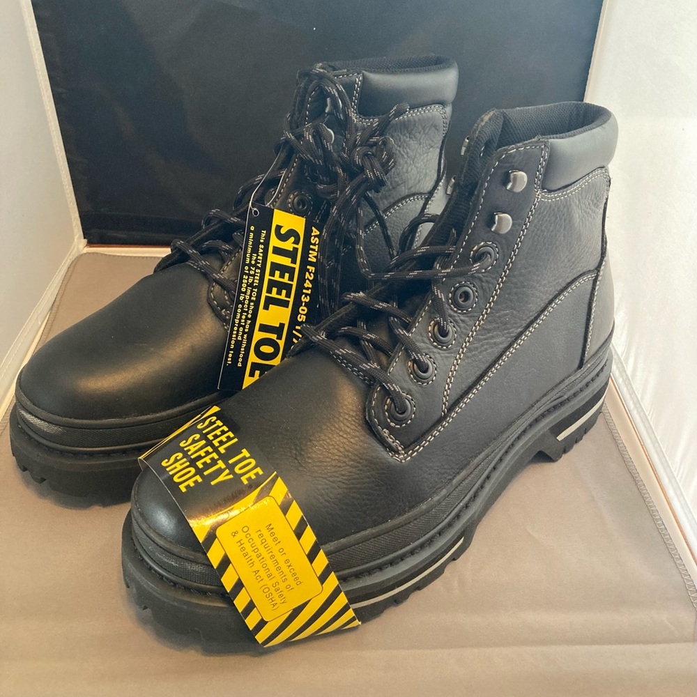 Black Steel Toe Safety Boots